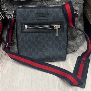 Gucci Black and Red Messenger Bag